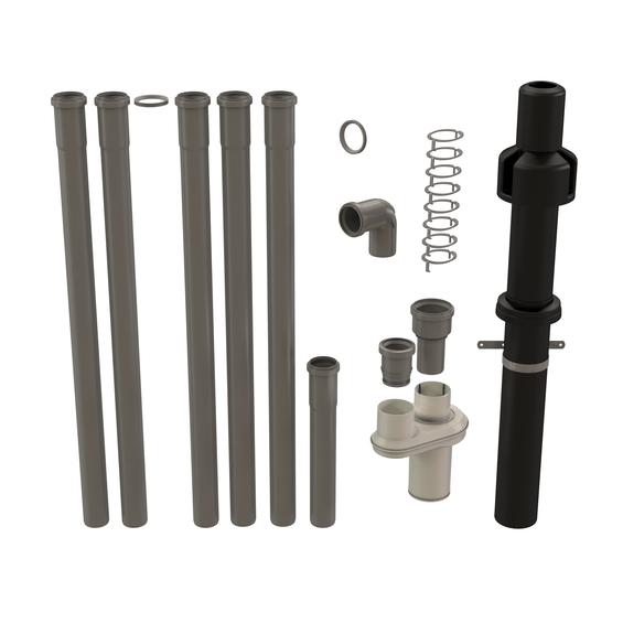 InnoFlue single wall Quick Kit roof termination 2" PPs black