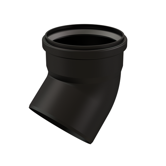 InnoFlue single wall elbow 6" x 45 PPs-UV black