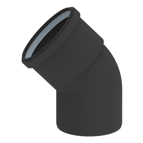 InnoFlue - ISELS0445UV - Elbow - 4 x 45 - PP - Black