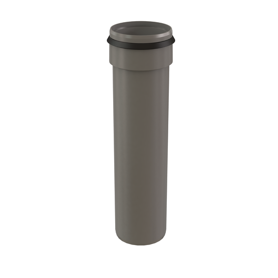 InnoFlue single wall termination adaptor long w/gasket 3" PPs grey