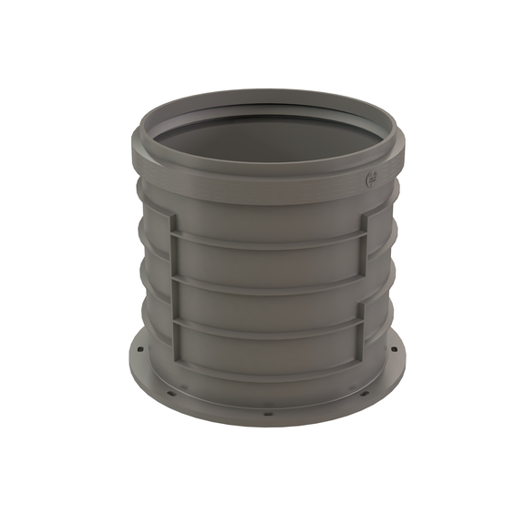 InnoFlue single wall flanged appliance adaptor 12" PPs grey