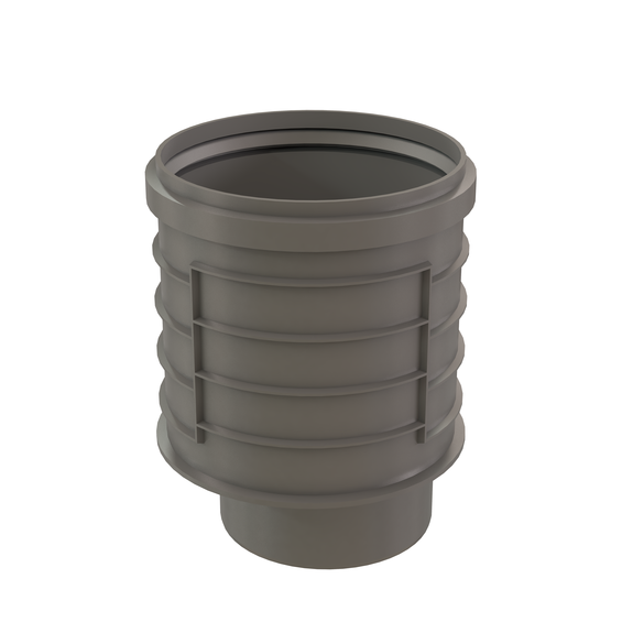 InnoFlue single wall eccentric increaser 10" to 12" PPs grey