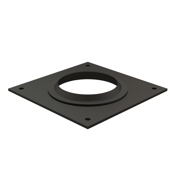 3" Wall Plate Square Plastic Black