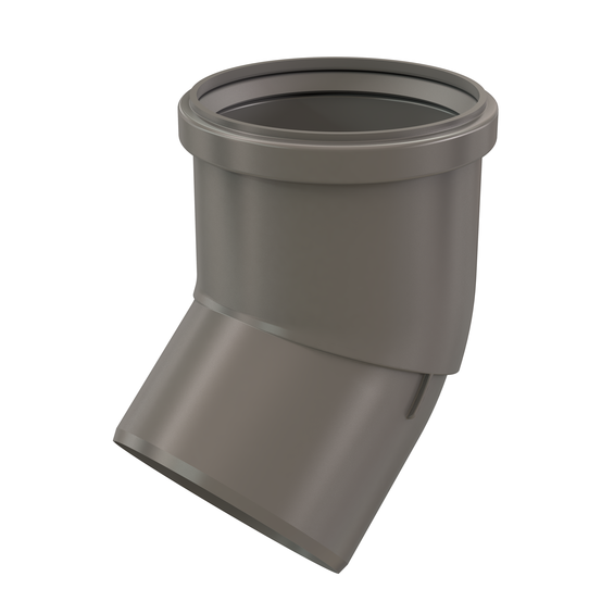 InnoFlue single wall elbow w/long socket 4" x 45 PPs grey