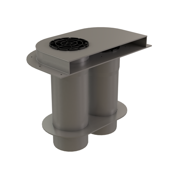 InnoFlue single wall low profile wall termination 6" PPs black