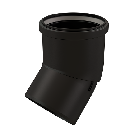 InnoFlue single wall UV elbow w/long socket 4" x 45 PPs black