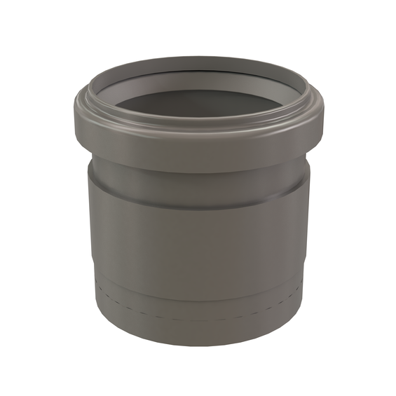 InnoFlue single wall appliance adaptor PVC to PPs w/Extension 3" grey