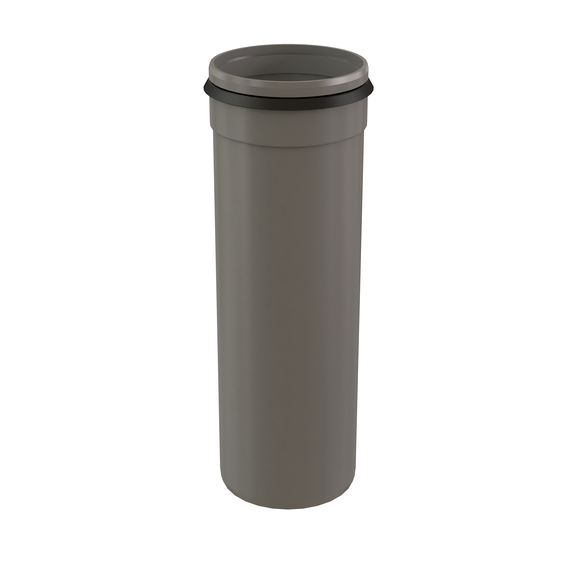InnoFlue single wall termination adaptor long w/gasket 4" PPs grey