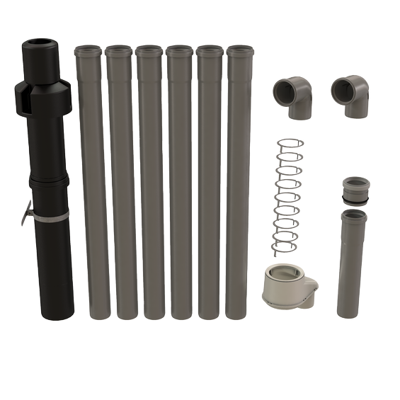 InnoFlue single wall Quick Kit roof termination 3" PPs black