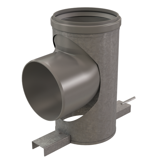 InnoFlue single wall base support 6" PPs/Metal grey