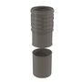 InnoFlue single wall flanged adaptor for damper 12" PPs grey